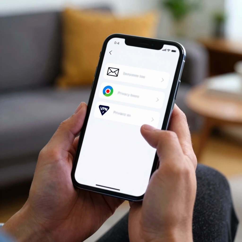 Person configuring online privacy settings on a mobile device