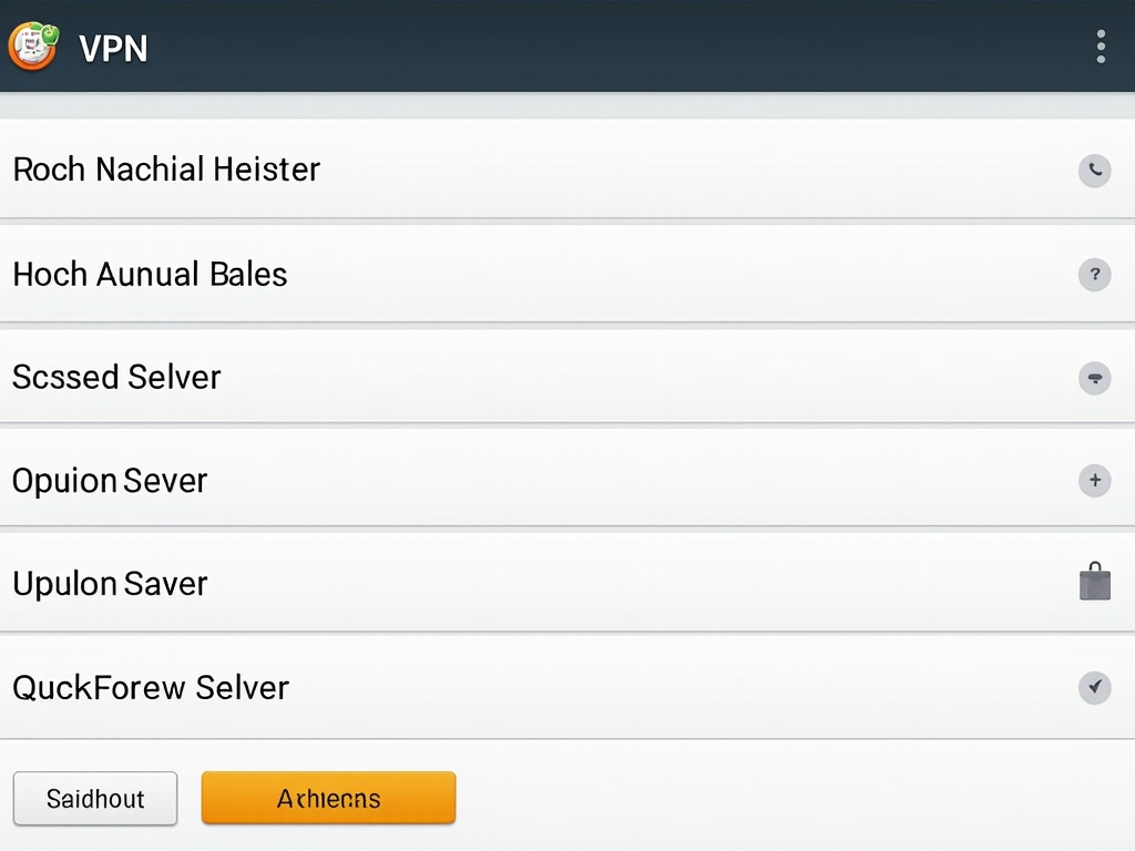 VPN app screenshot showing server selection