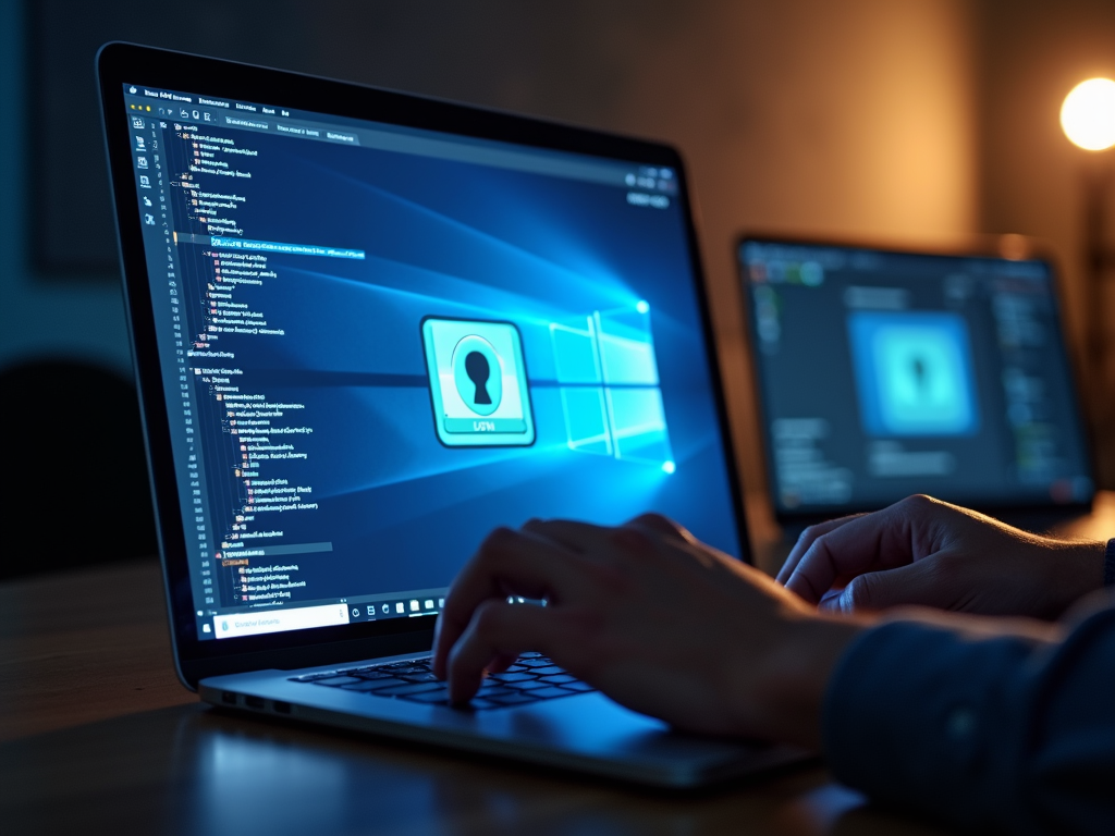 Person using VPN on laptop
