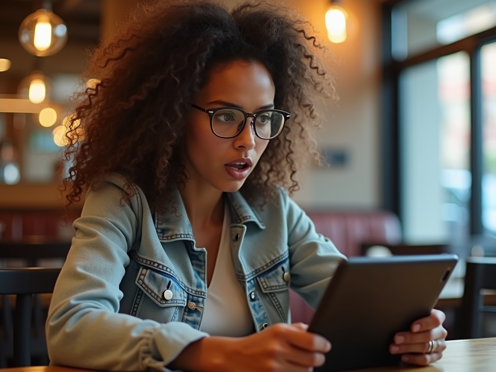 Person learning about incognito mode limits on tablet