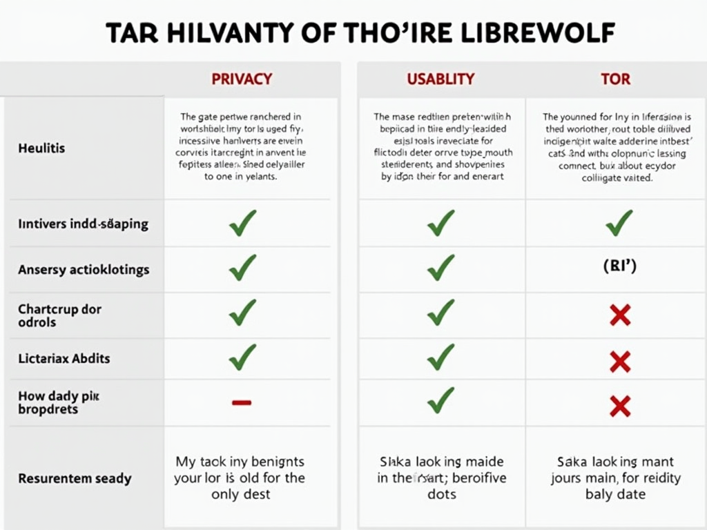 LibreWolf vs Tor comparison chart