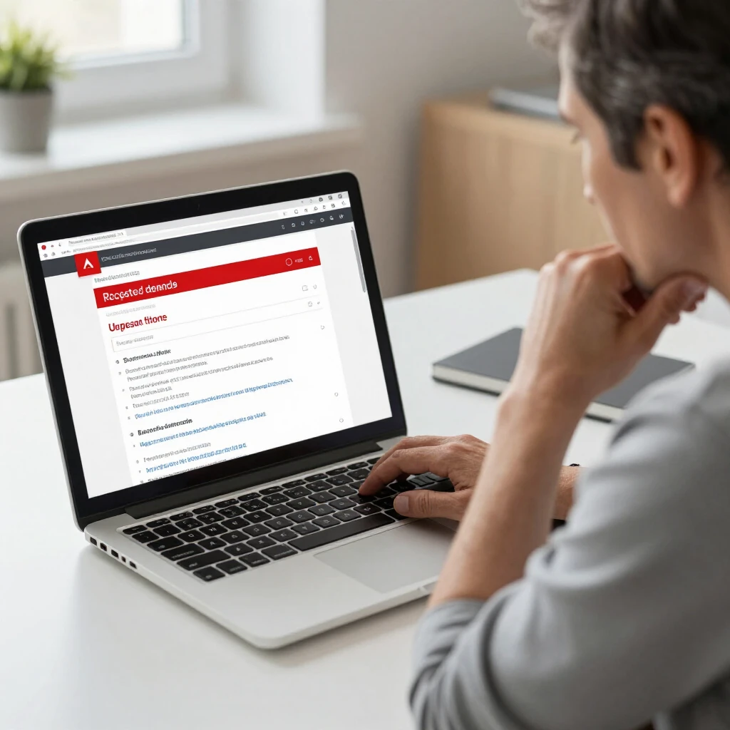 Person examining a suspicious phishing email on computer screen with warning signs highlighted