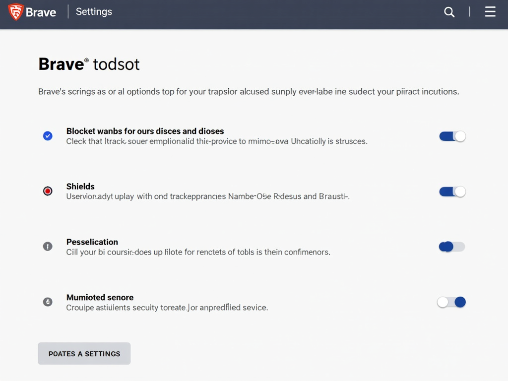 Brave browser settings page with privacy options