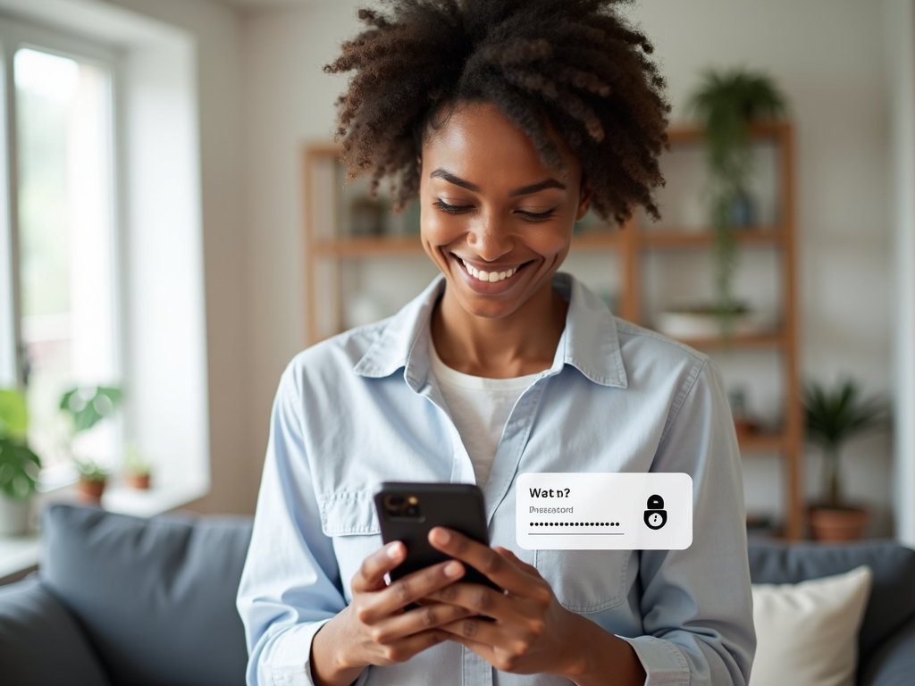 Person using password manager autofill on phone