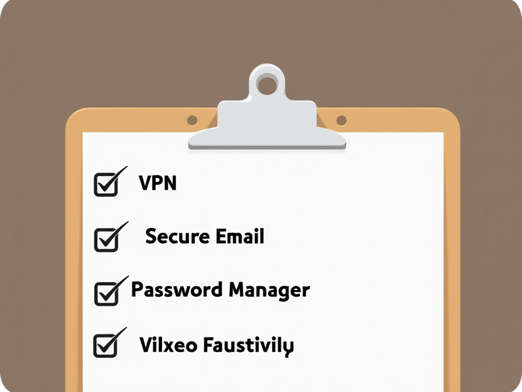 Checklist of privacy tools on a clipboard