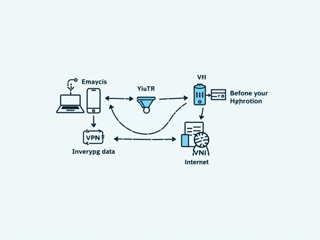 Diagram illustrating the function of a VPN
