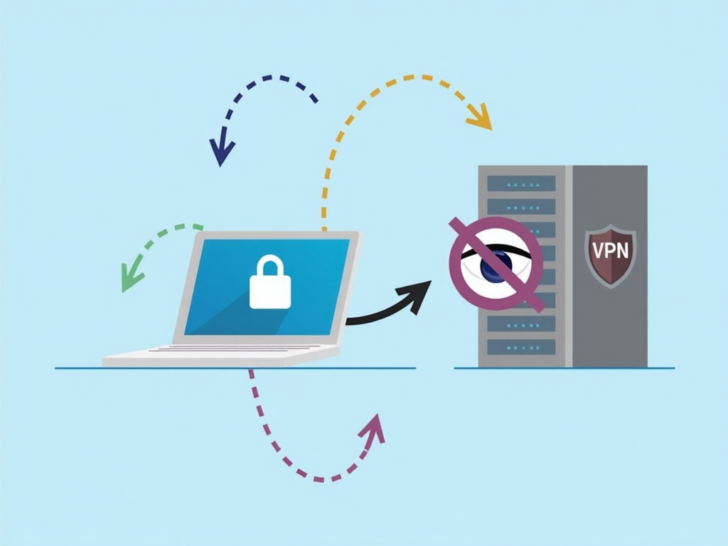 Laptop using VPN for secure browsing