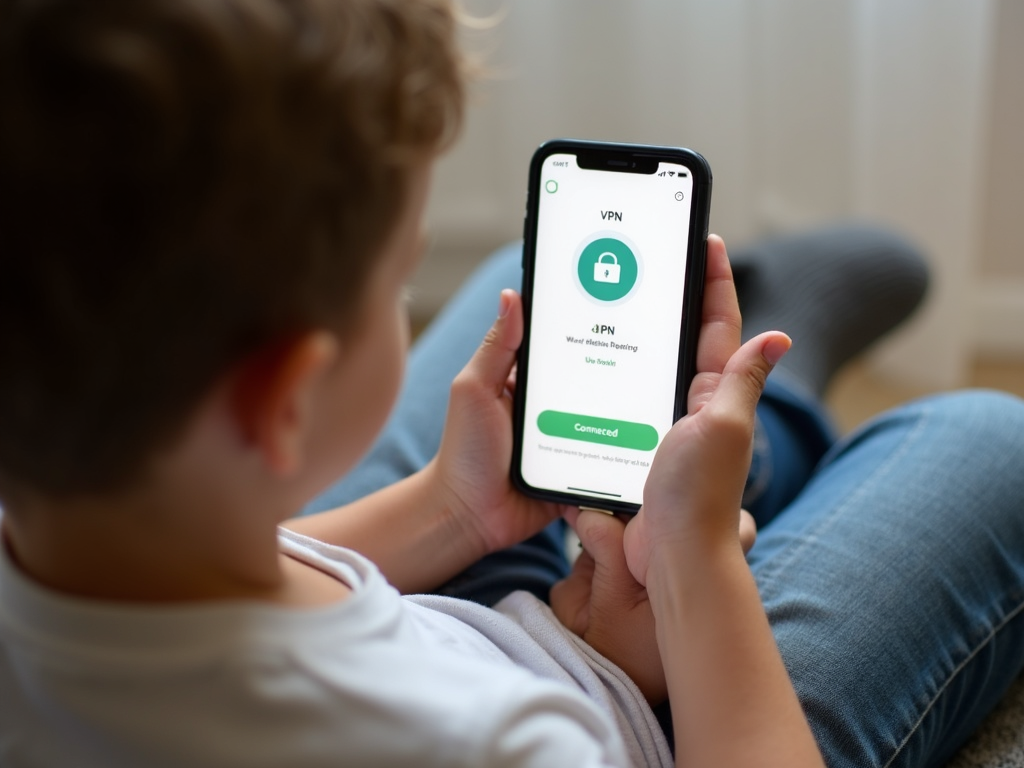 Kid using VPN to protect online privacy