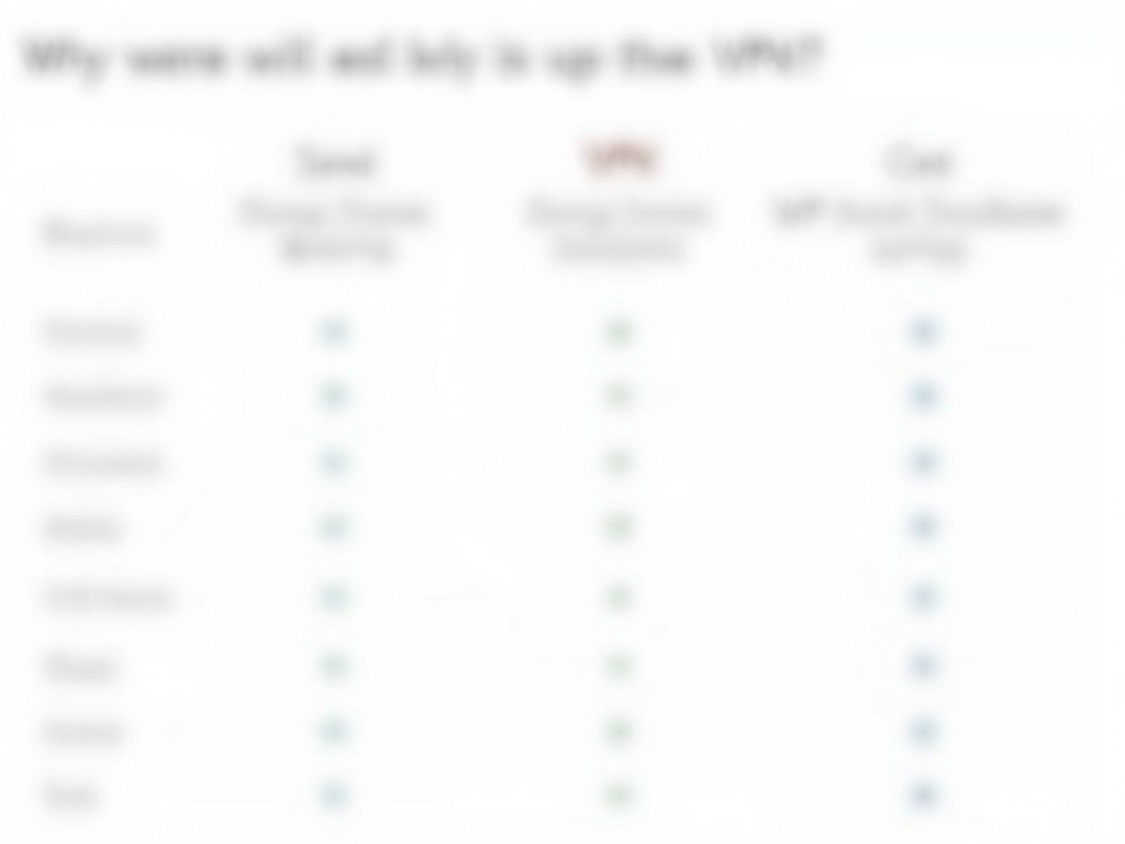 A comparison table of VPN features