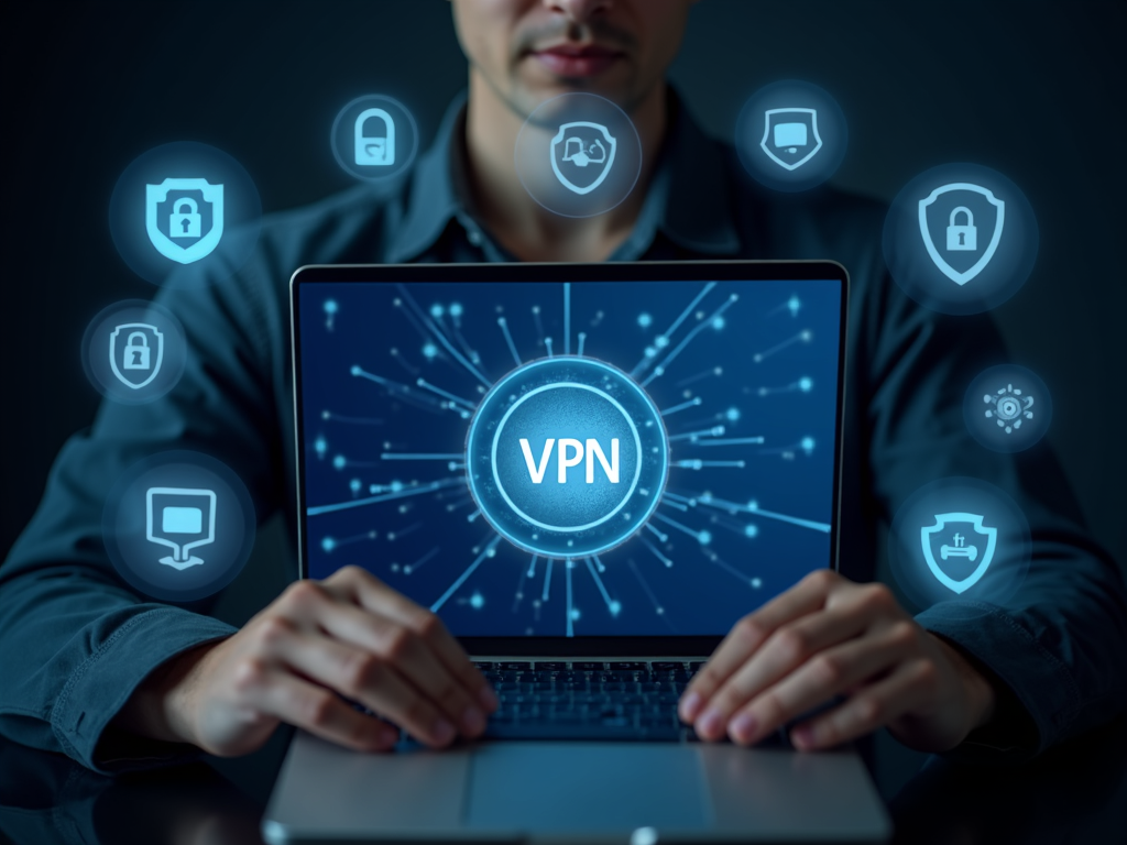 A user securely browsing the internet with a VPN.
