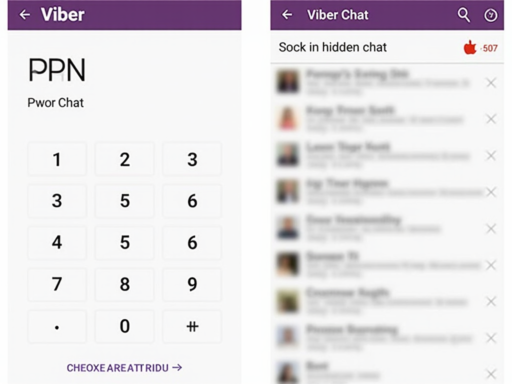 Viber hidden chat PIN screen