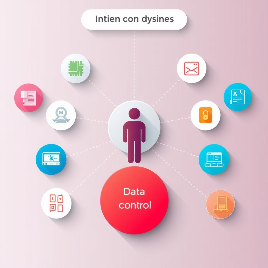 Diagram of a person controlling data in a decentralized identity system