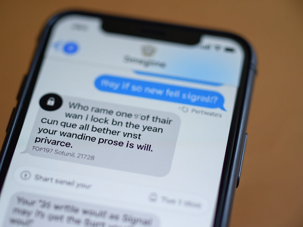 Signal messaging app showing encrypted chat on phone