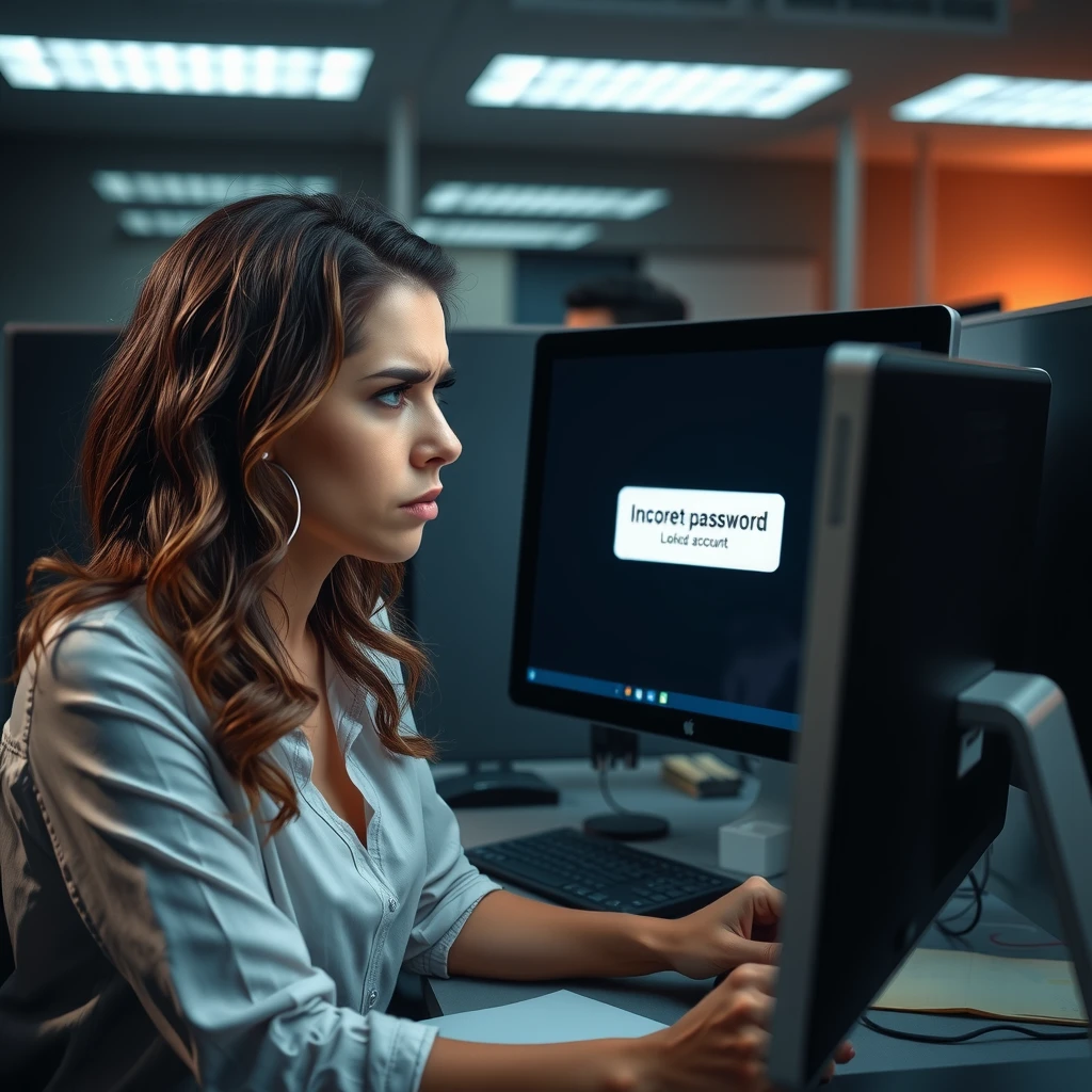 Frustrated person facing a locked account due to incorrect password attempts