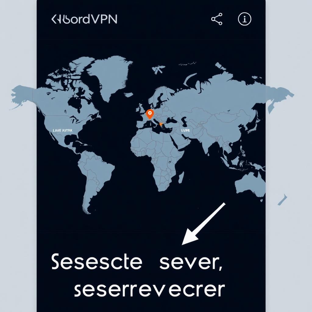 NordVPN app interface with server map.
