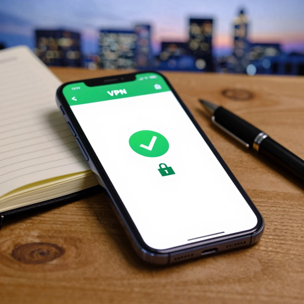 Smartphone showing active VPN connection for enhanced online privacy