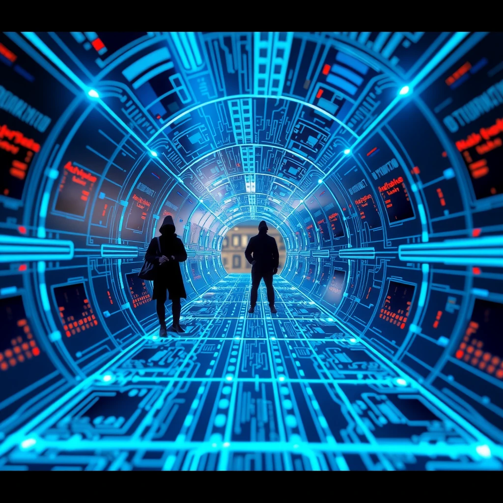Visual representation of a secure VPN connection protecting data