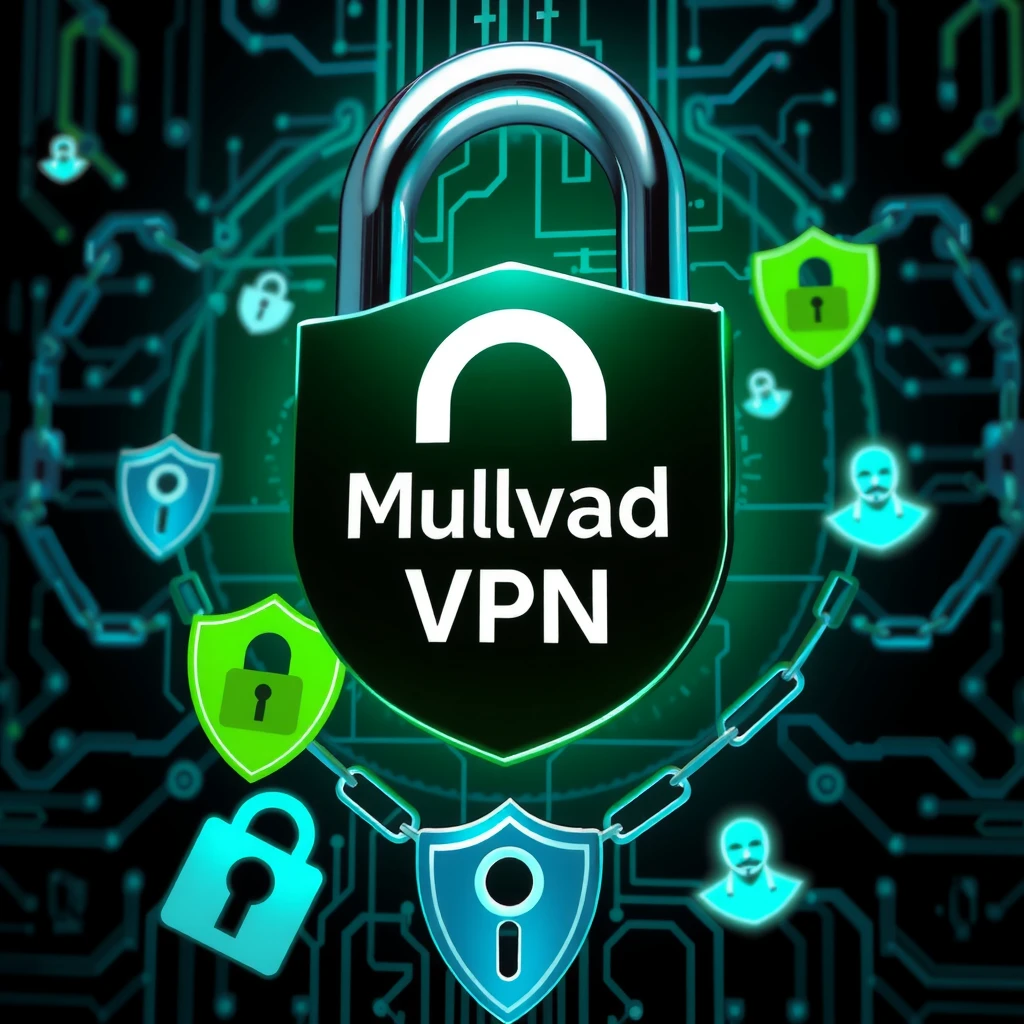 Mullvad VPN privacy features visualized with security icons