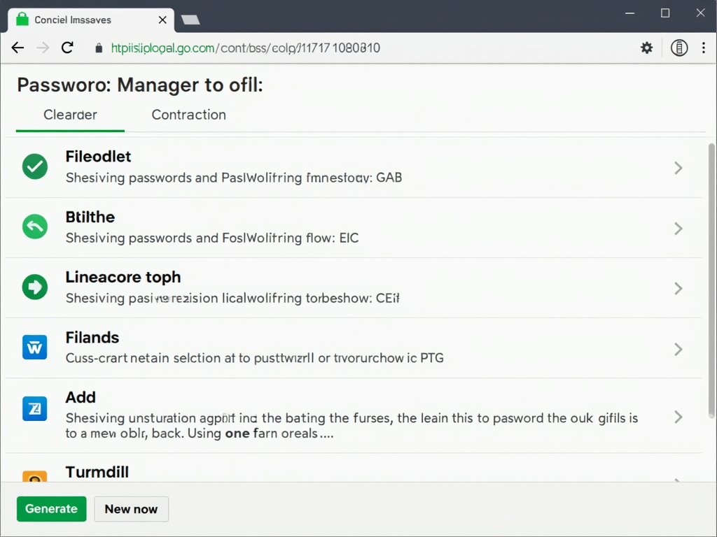 Password manager interface