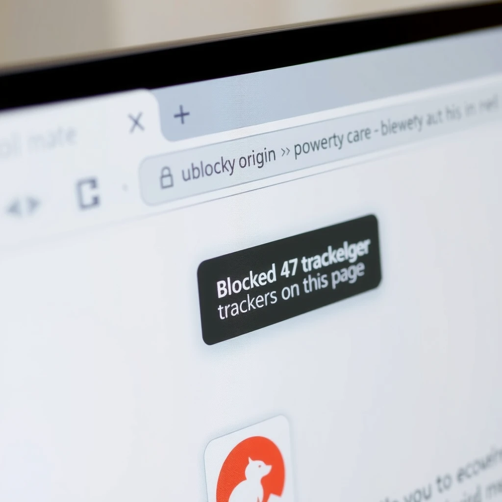 Browser with active privacy extensions blocking trackers