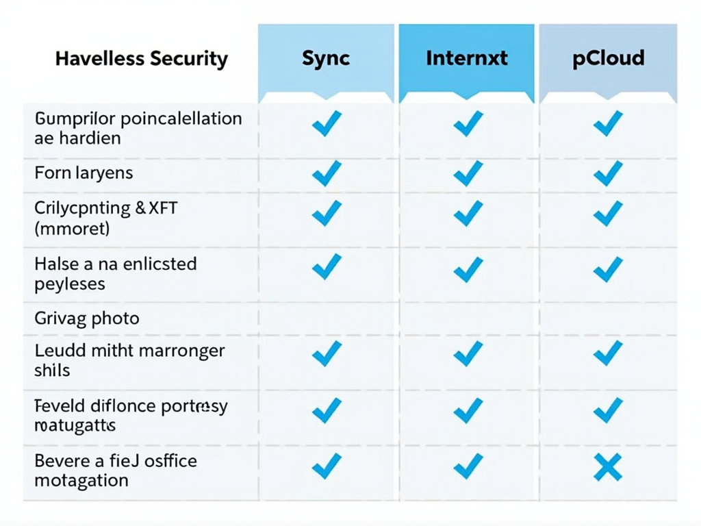 Comparison of cloud storage security features