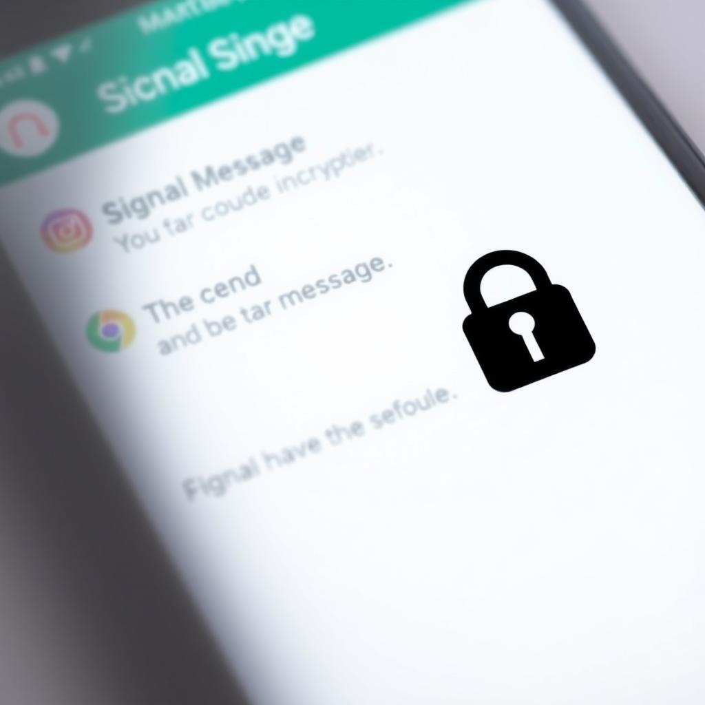 Signal app showing encrypted chat with lock icon