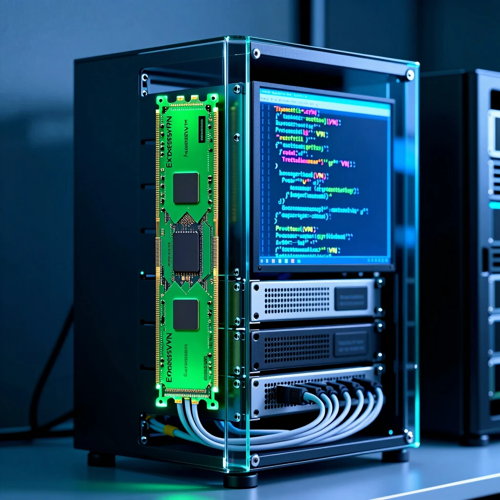Data center visualization of Proton VPN open-source and ExpressVPN RAM servers