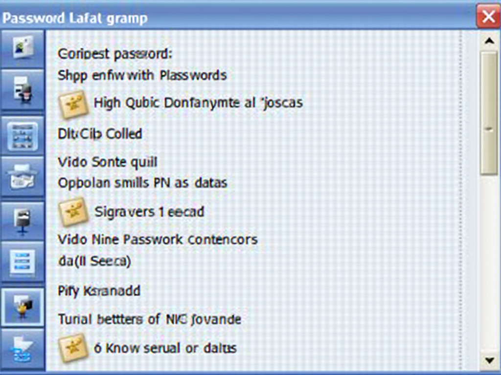 A password manager interface displaying saved passwords and a password generator.