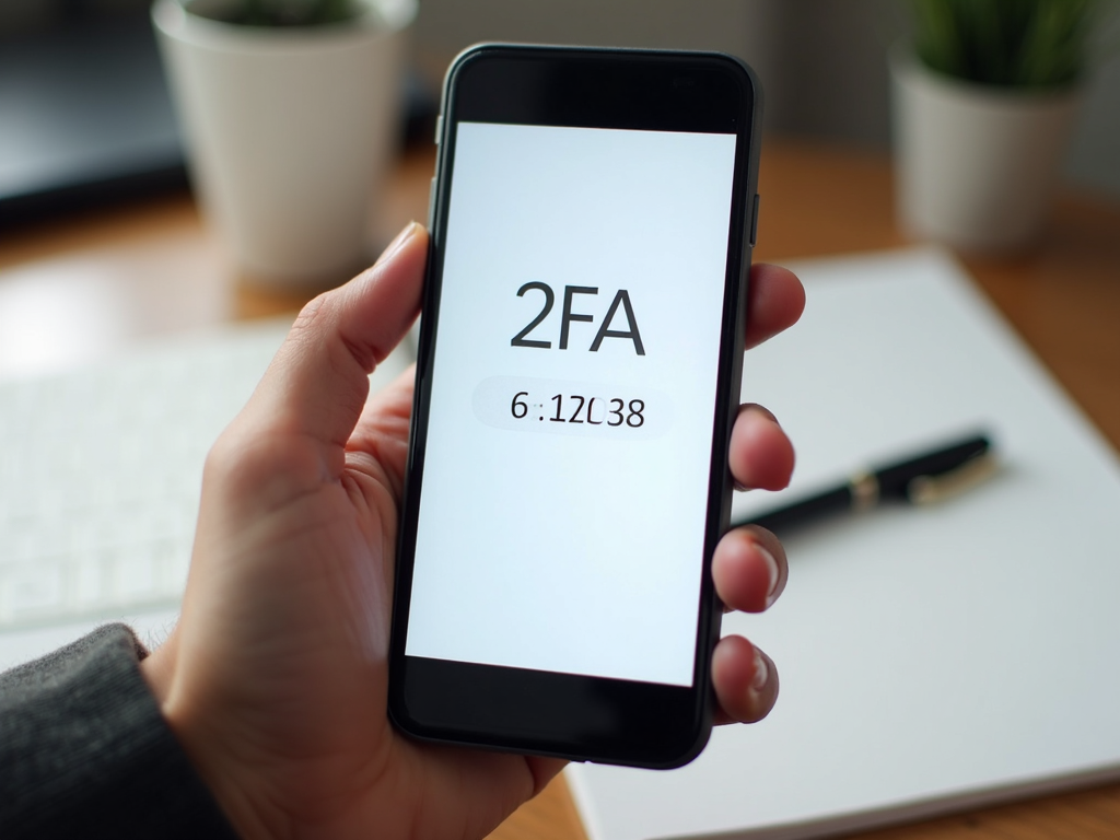 Smartphone displaying a two-factor authentication code.