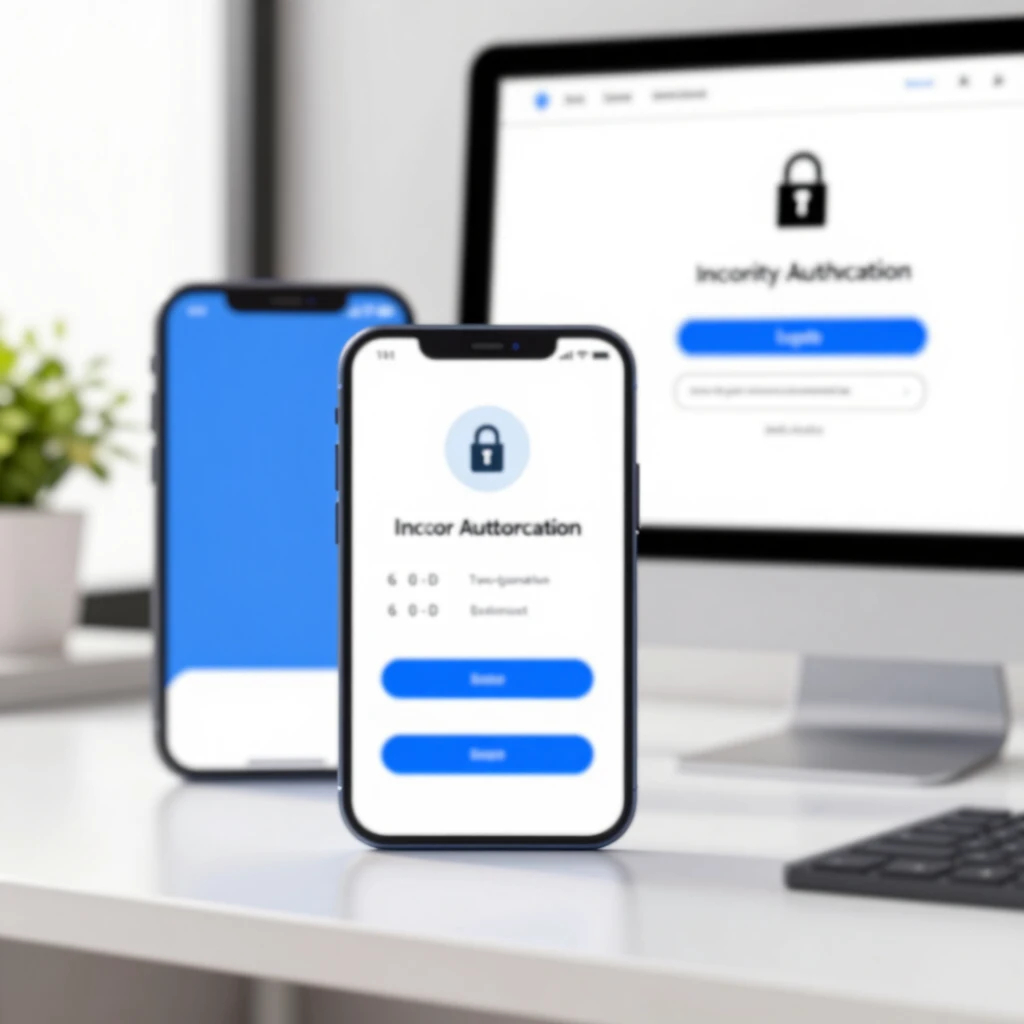 Smartphone receiving a 2FA code next to computer login screen