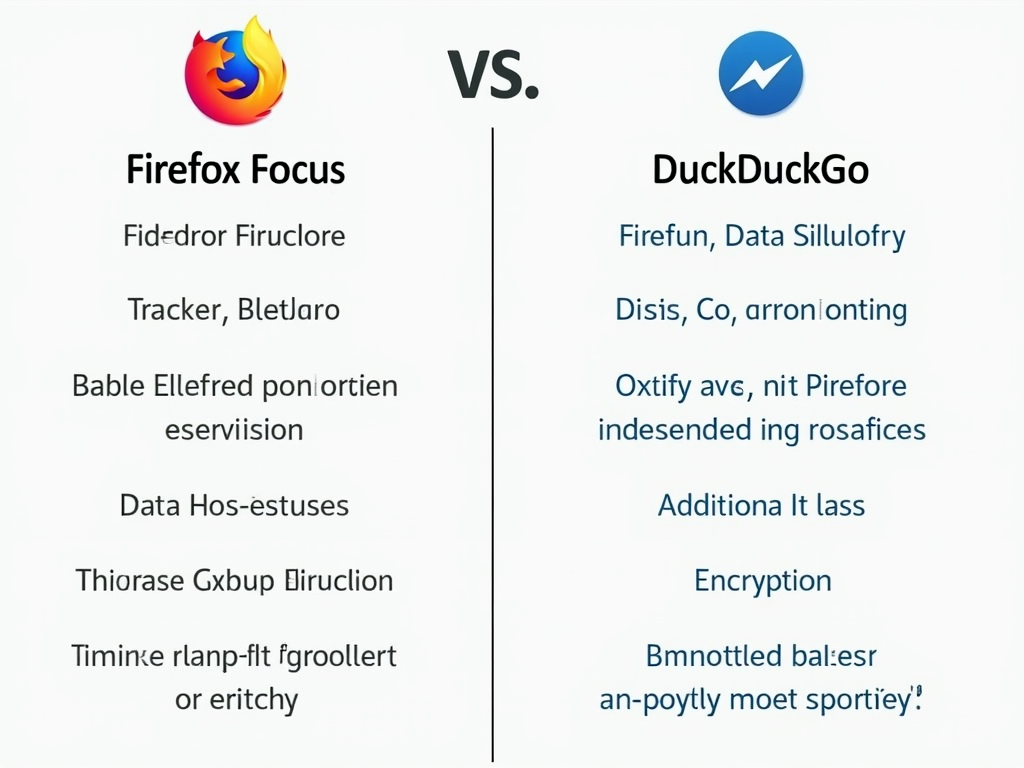 Feature comparison of Firefox Focus and DuckDuckGo