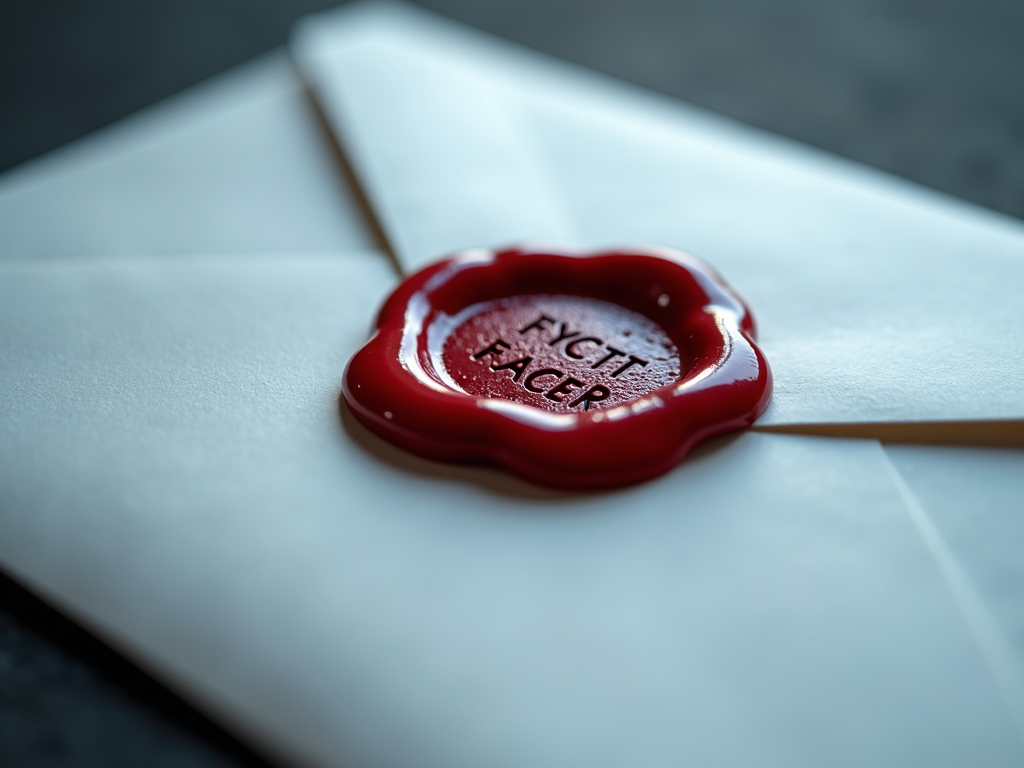 Envelope sealed with wax, representing encrypted data.