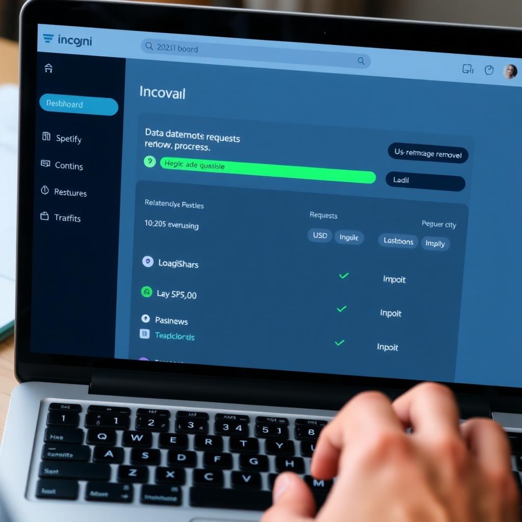 Incogni dashboard showing data removal progress.