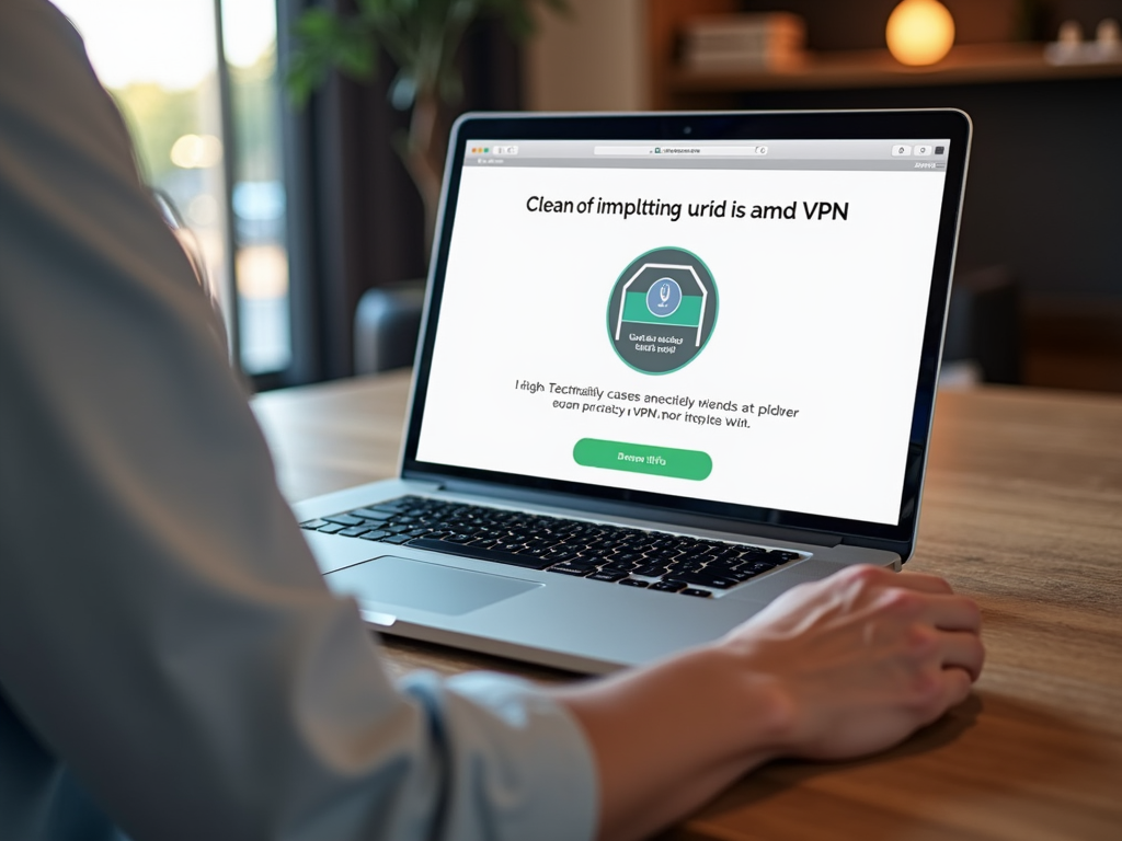 Person using VPN on laptop