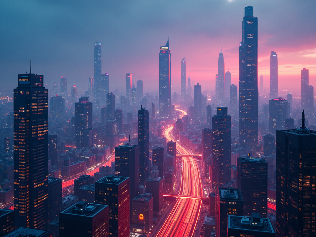 A futuristic cityscape representing the future of digital privacy.