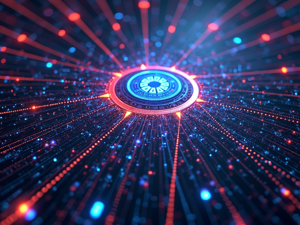 Futuristic digital art representing technological convergence
