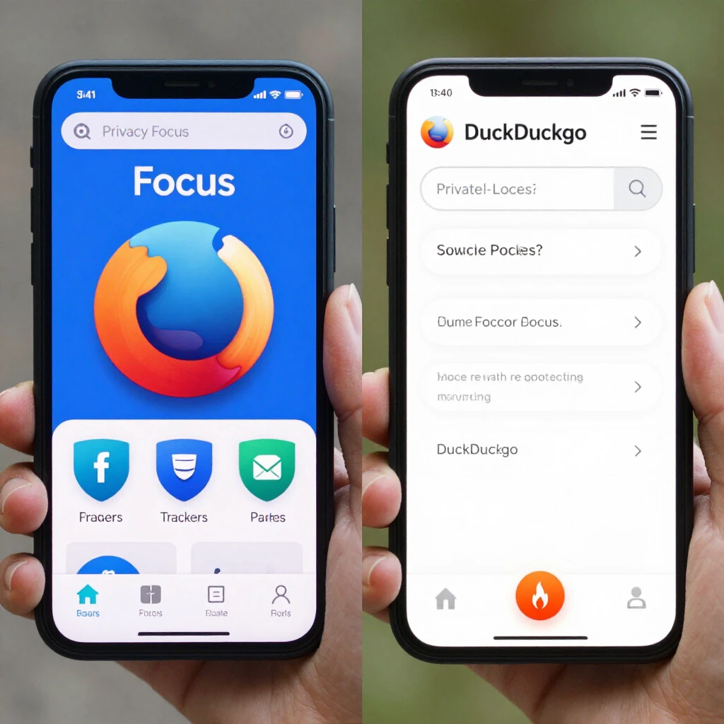 Comparing Firefox Focus and DuckDuckGo browsers for mobile privacy