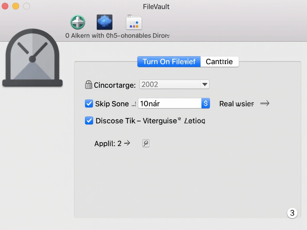 FileVault activation in macOS settings