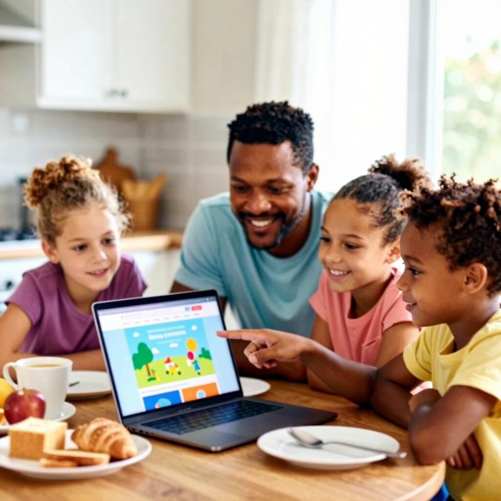 Family learning safely online at home