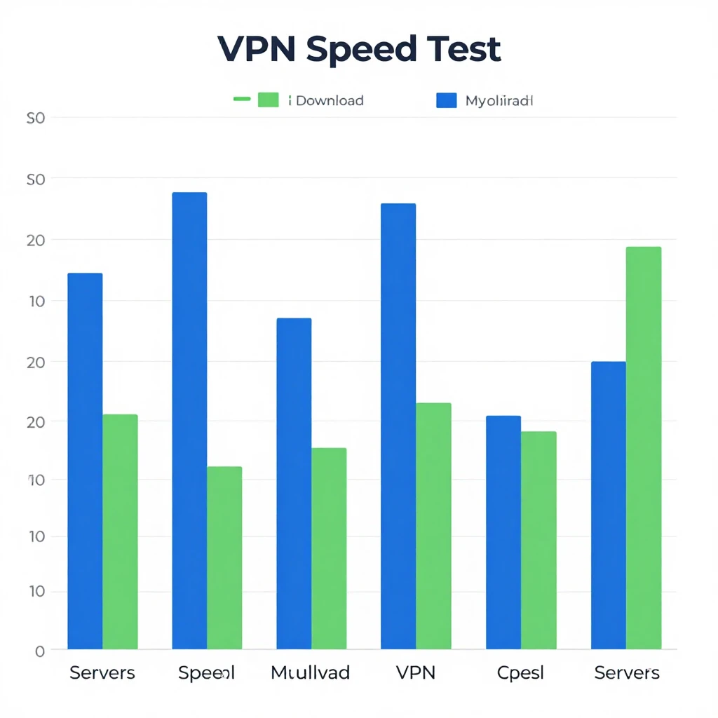 Speed test results chart for Mullvad VPN