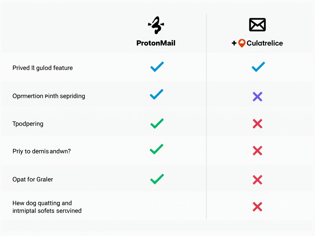 Comparison of Tuta email with other services