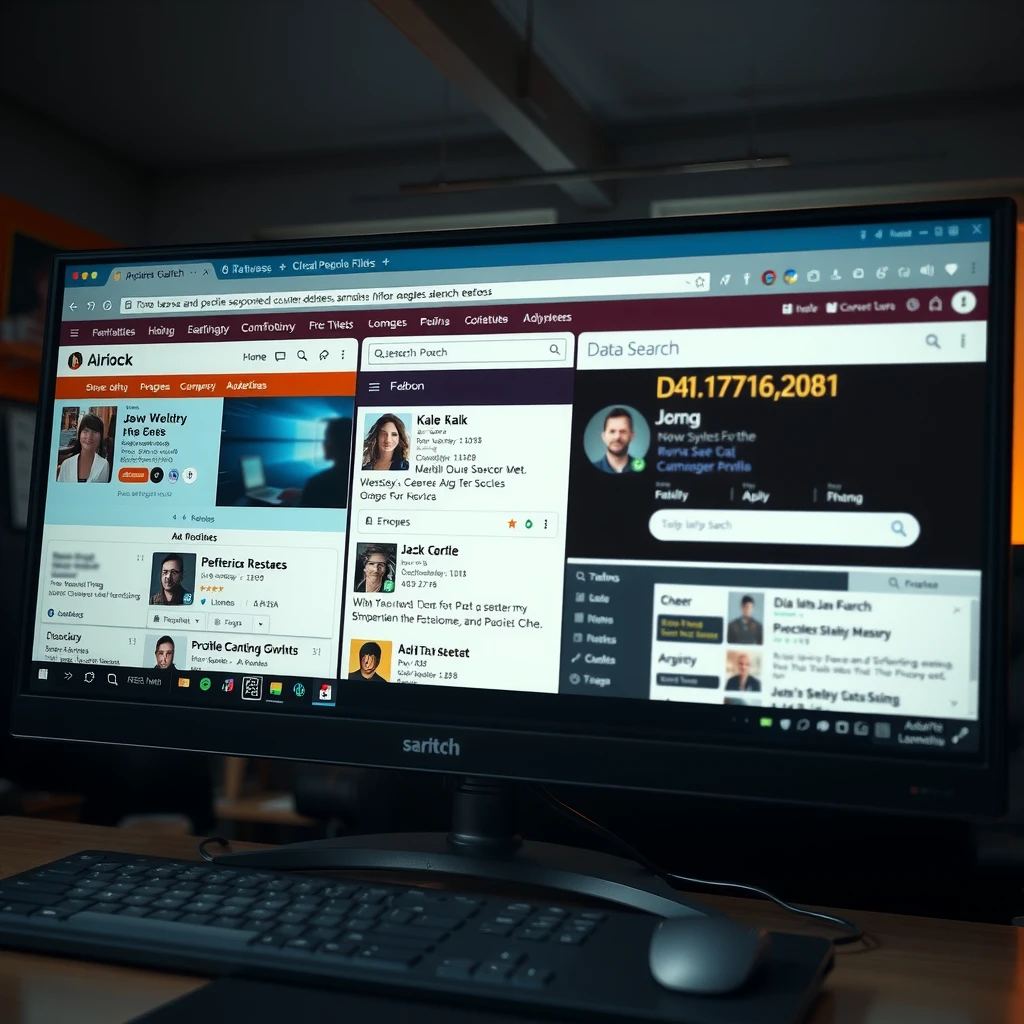 Computer screen revealing personal information exposed on data broker websites