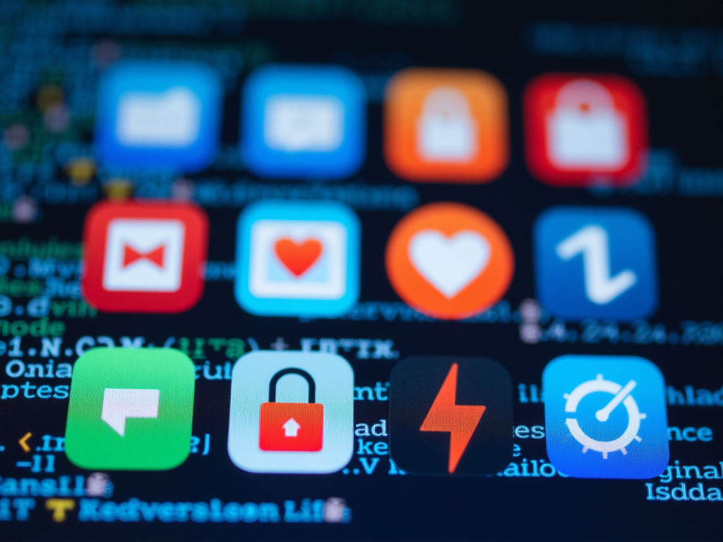 Icons of online privacy tools including VPN, encrypted messaging, password manager, and ad blocker.