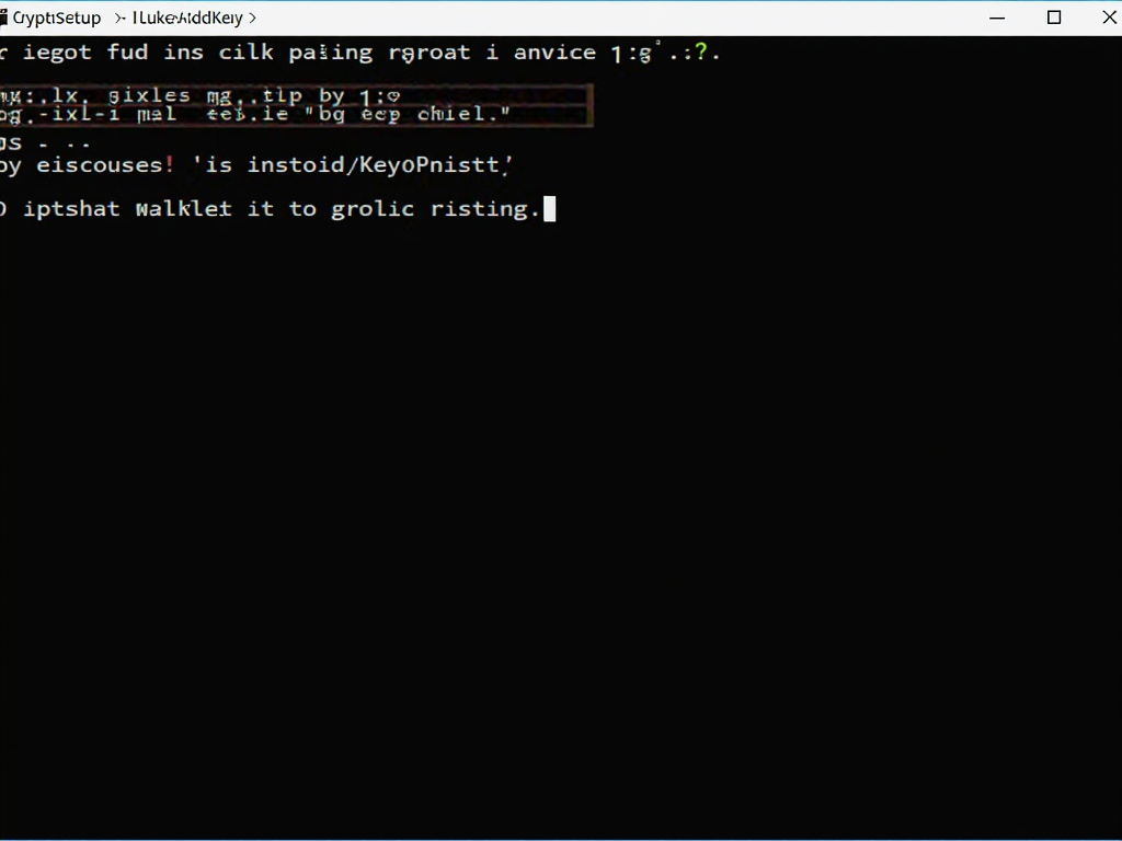 Terminal adding a new LUKS key