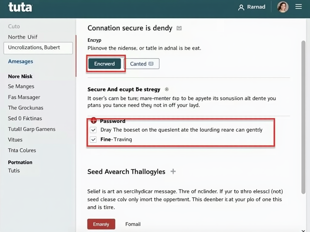 Tuta encryption settings
