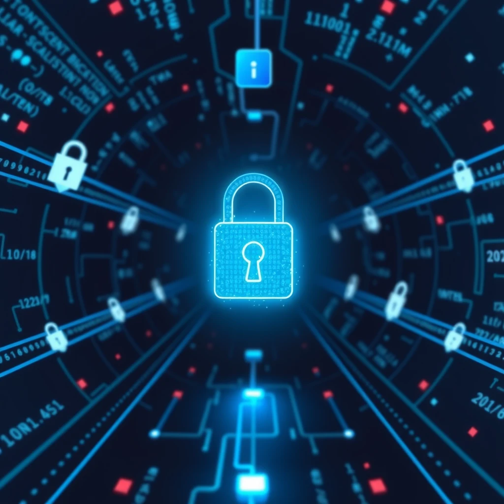 Secure VPN tunnel protecting online data flow