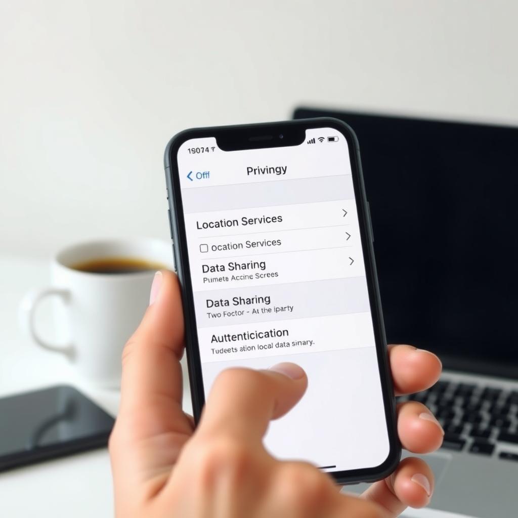 Smartphone screen showing privacy settings being adjusted