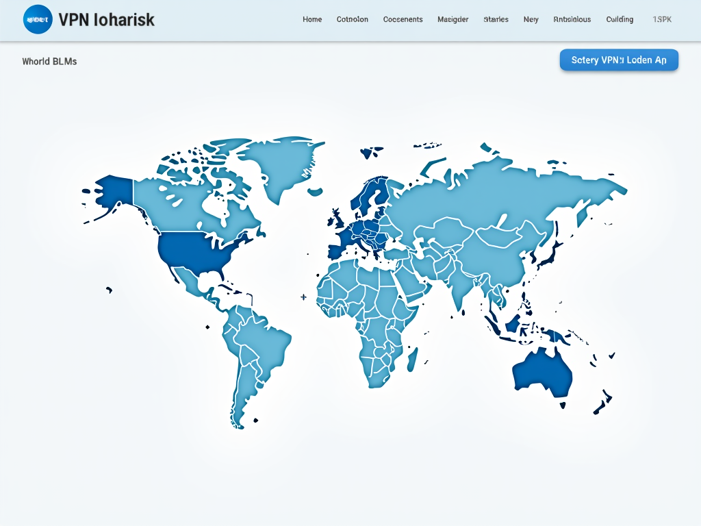 VPN dashboard with server locations
