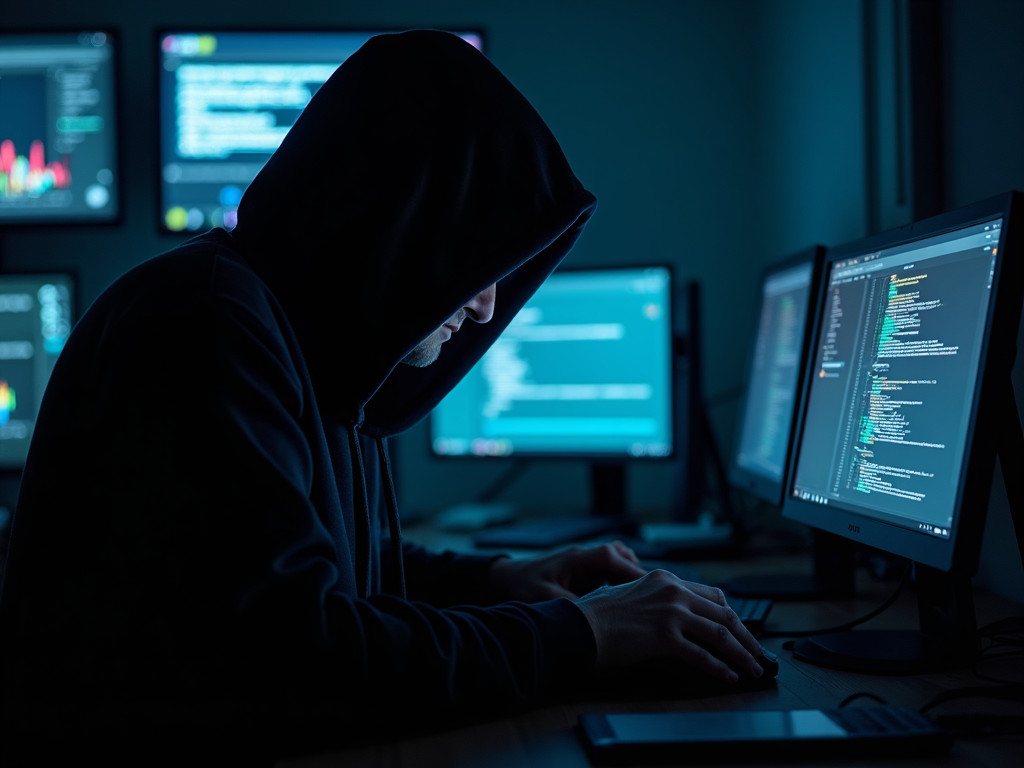 A hacker accessing personal data