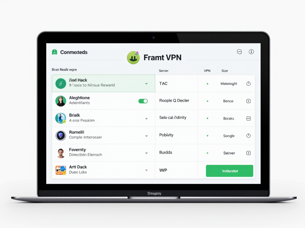 VPN app interface on laptop